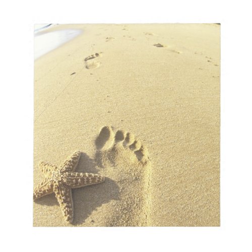 USA Hawaii Maui Makena Beach Footprint and Notepad