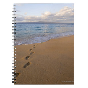 USA, Hawaii, Maui, Wailea, footprints on beach 2 Notebook