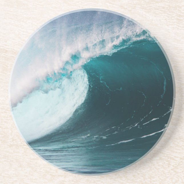 USA, Hawaii, Oahu, Large waves Drink Coaster (Front)