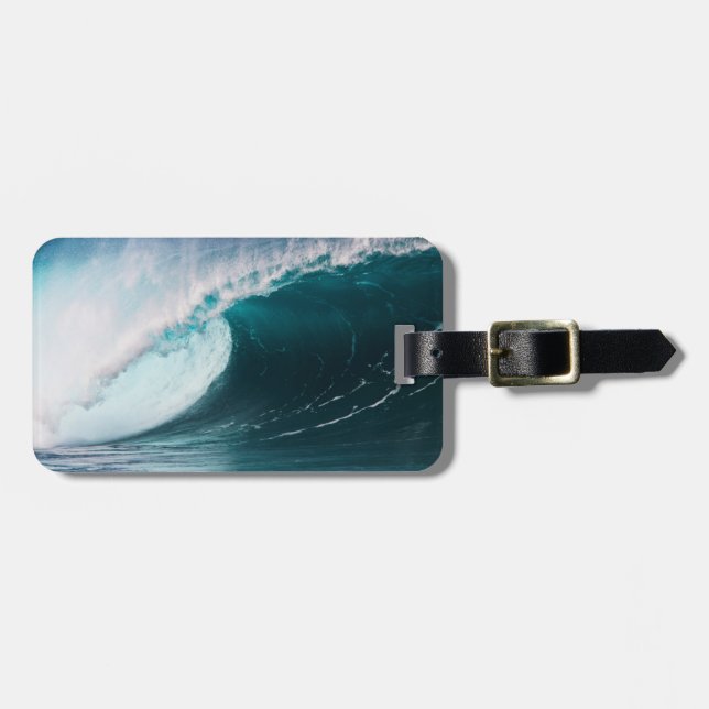 USA, Hawaii, Oahu, Large waves Luggage Tag (Front Horizontal)