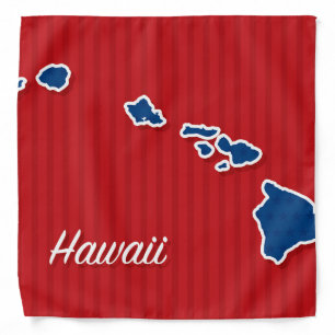 USA Hawaii State Patriotic Stars and Stripes Map Bandana