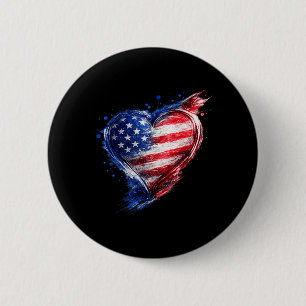 Usa Heart Aamerican Flag Jersey Us Men Women Button