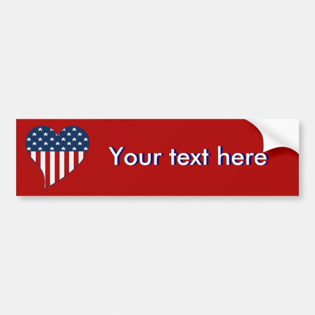 USA Heart : Create Your Own Bumper Sticker (Front)