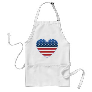 USA Heart Flag Chef's Apron