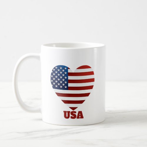 USA Heart Flag  Coffee Mug
