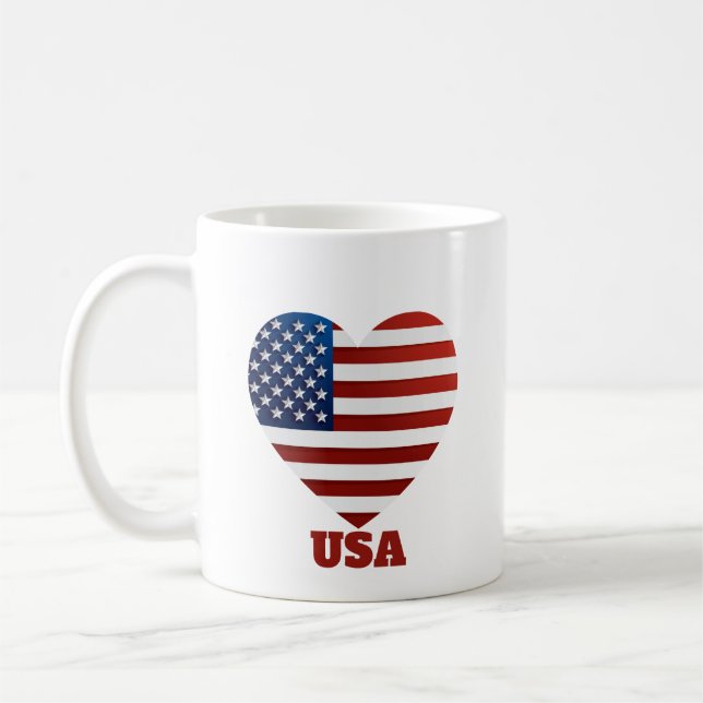 USA Heart Flag  Coffee Mug (Left)