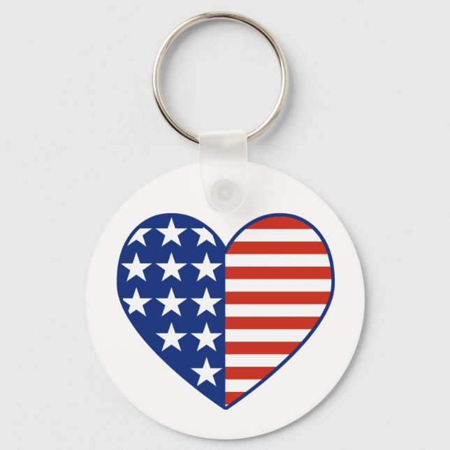 USA Heart Flag Keychain (Front)