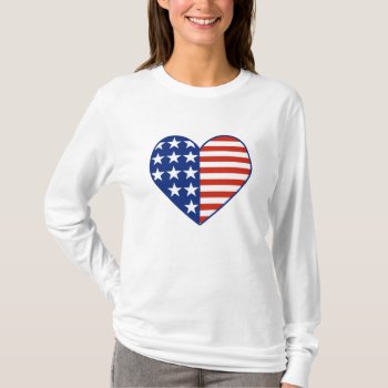 Usa Heart Flag T-shirt by mariannegilliand at Zazzle