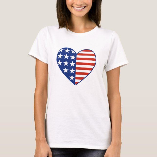 USA Heart Flag T-Shirt (Front)