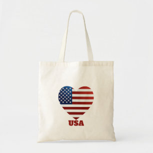 USA Heart Flag Tote Bag