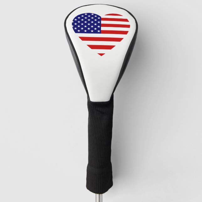 USA Heartflag dccnt Golf Head Cover (Front)