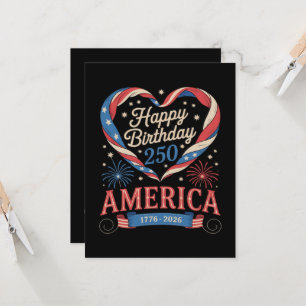 USA Hearts 1776 2026 July 250th Birthday USA  Invitation