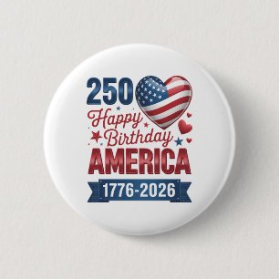 USA Hearts 1776 2026 July 4th Button