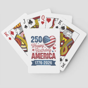 USA Hearts 1776 2026 July 4th Poker Cards
