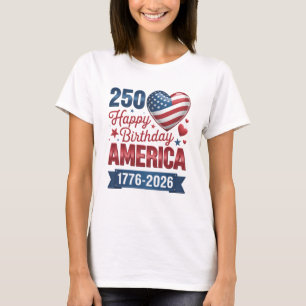 USA Hearts 1776 2026 July 4th T-Shirt