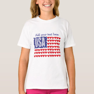 USA Hearts Flag Personalized T-Shirt