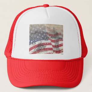 USA Heros Proud to be an American! vintage Trucker Hat
