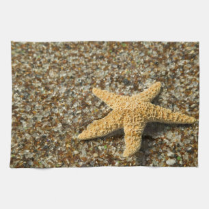 USA, HI, Kauai, Glass Beach with Star fish Towel