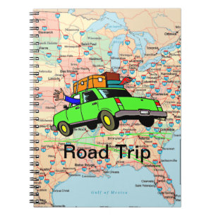 USA Highway Map Road Trip Planner Notebook