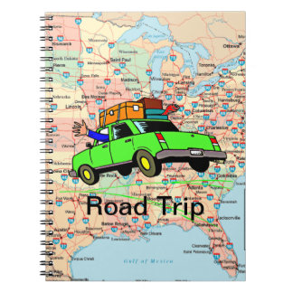 USA Highway Map Road Trip Planner Notebook