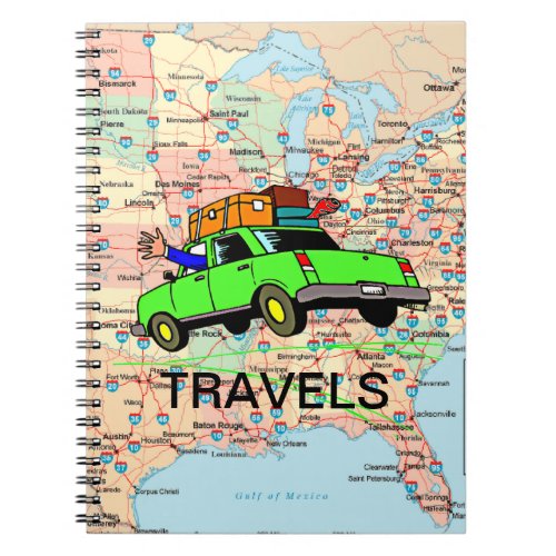 USA Highway Map Travel Planner Notebook