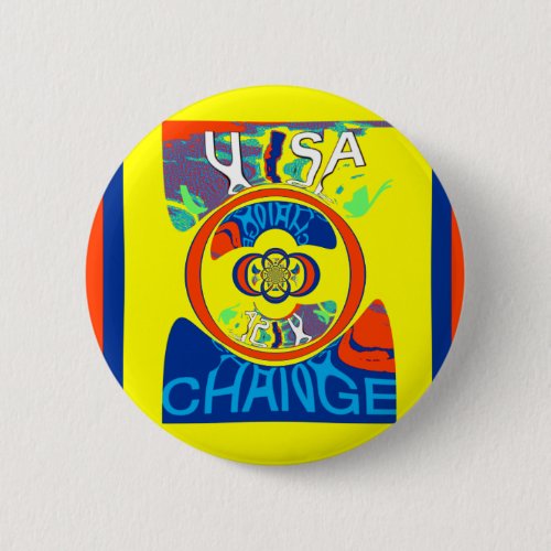 USA Hillary Beautiful Change Pattern Art design Pinback Button