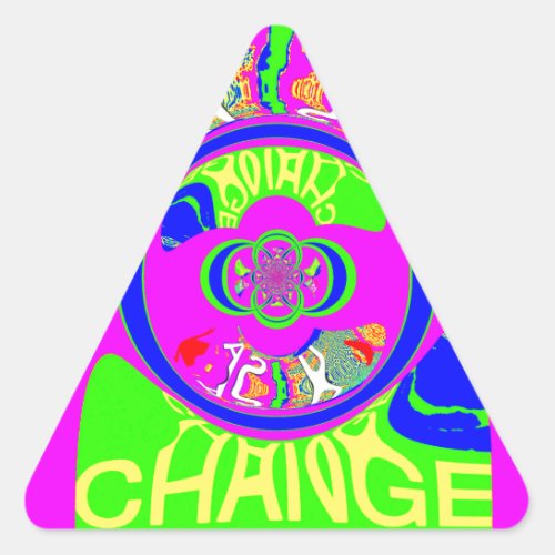 USA Hillary Change Monogram  Art design Triangle Sticker