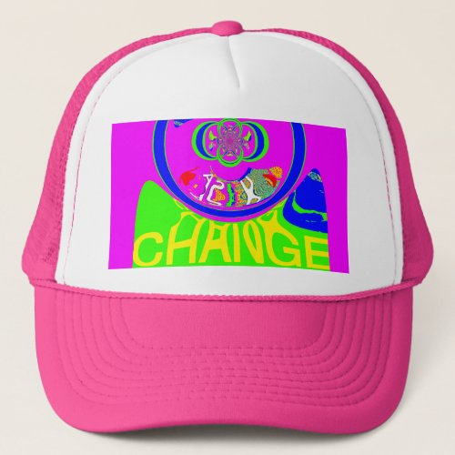 USA Hillary Change Monogram  Art design Trucker Hat