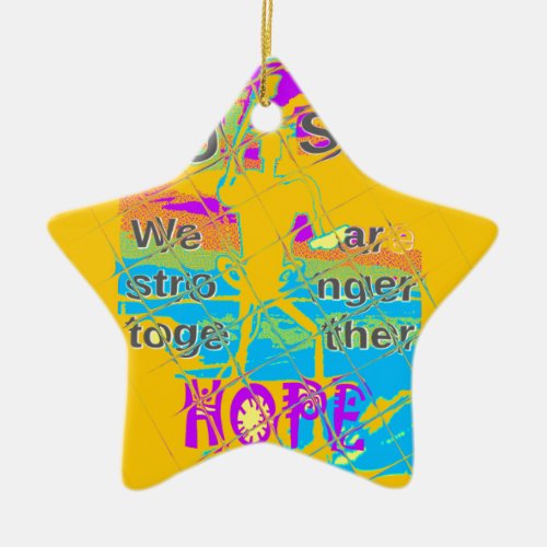 USA Hillary Hope Stronger Together Ceramic Ornament