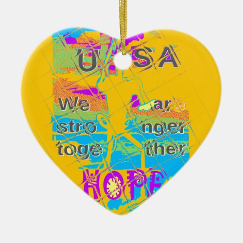 USA Hillary Hope Stronger Together Ceramic Ornament