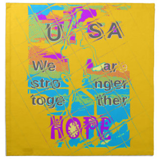 USA Hillary Hope Stronger Together Cloth Napkin