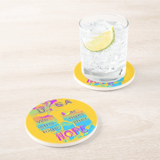 USA Hillary Hope Stronger Together Drink Coaster (Side)