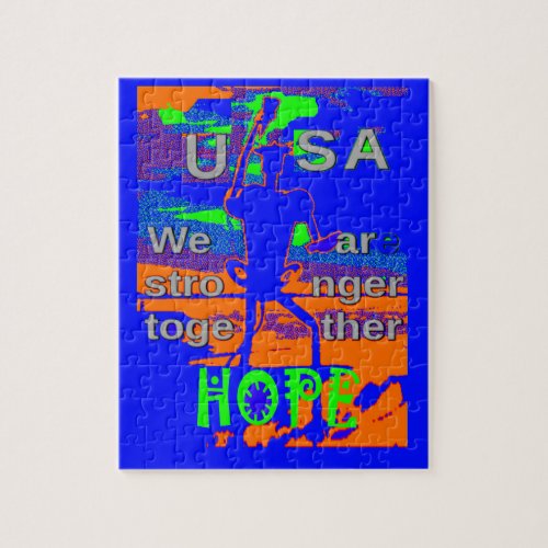 USA Hillary Hope We Are Stronger Together Jigsaw Puzzle