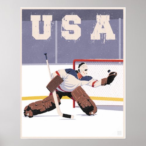 USA hockey goalie Poster