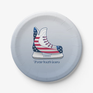 USA Hockey Skates Paper Plates