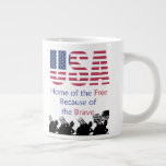 USA - Home of the Free Because of the Brave Large Coffee Mug