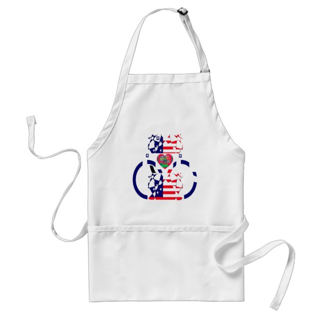USA Hope Beautiful Amazing National Flag Design Ar Adult Apron (Front)