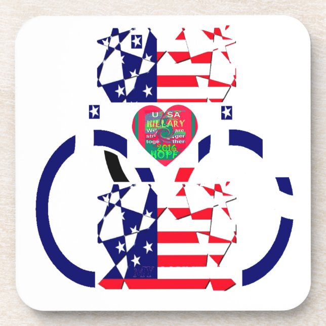 USA Hope Beautiful Amazing National Flag Design Ar Beverage Coaster (Front)