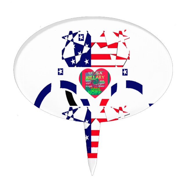 USA Hope Beautiful Amazing National Flag Design Ar Cake Topper (Front)