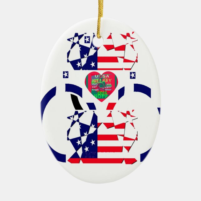 USA Hope Beautiful Amazing National Flag Design Ar Ceramic Ornament (Front)