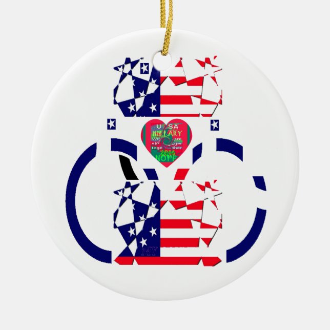 USA Hope Beautiful Amazing National Flag Design Ar Ceramic Ornament (Front)