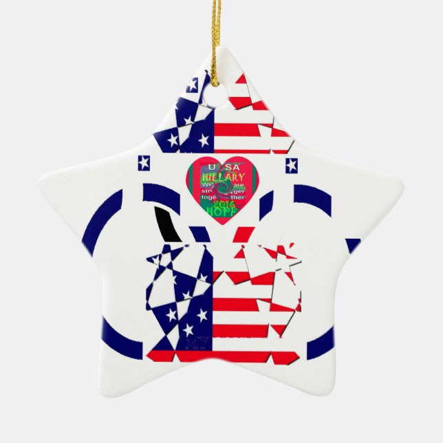 USA Hope Beautiful Amazing National Flag Design Ar Ceramic Ornament (Front)