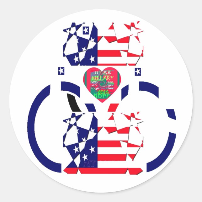 USA Hope Beautiful Amazing National Flag Design Ar Classic Round Sticker (Front)