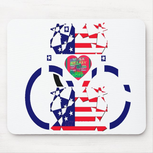 USA Hope Beautiful Amazing National Flag Design Ar Mouse Pad (Front)