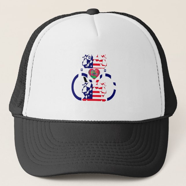 USA Hope Beautiful Amazing National Flag Design Ar Trucker Hat (Front)