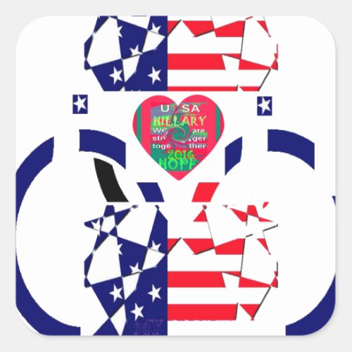 USA Hope Beautiful Amazing National Flag Design   Square Sticker