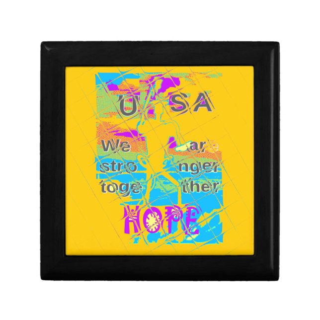 USA Hope: Colorful Textured Design Jewelry Box (Front)