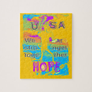 USA Hope: Colorful Textured Design Jigsaw Puzzle