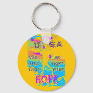 USA Hope: Colorful Textured Design Keychain