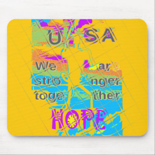 USA Hope: Colorful Textured Design Mouse Pad